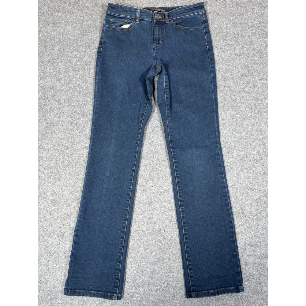 Brooks Brothers 346 Womens Dark Indigo Straight Leg Jeans Size 4 Mid Rise Denim